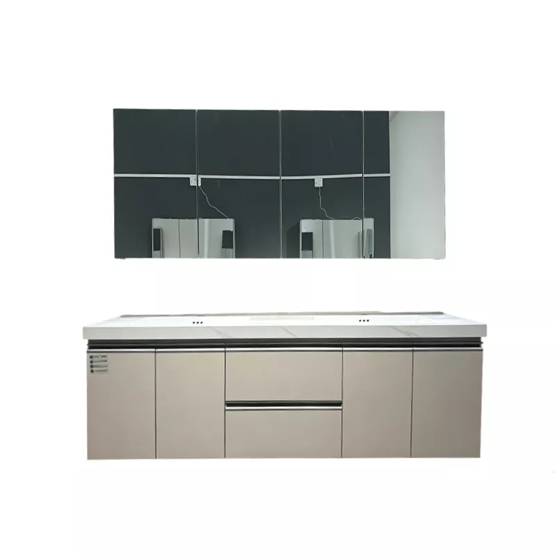 Double-Basin Multi-Layer Solid Wood Bathroom Vanity