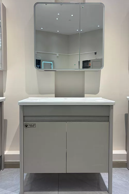 Floor-standing multi-layer solid wood bathroom vanity