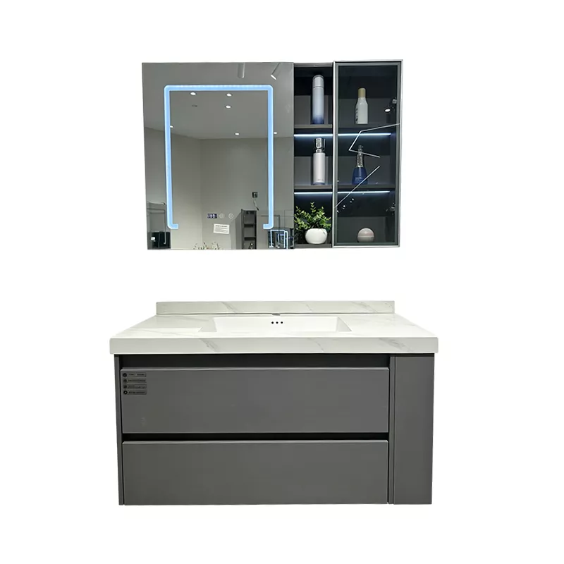Multi-Layer Solid Wood Bathroom Vanity with Sintered Stone Basin