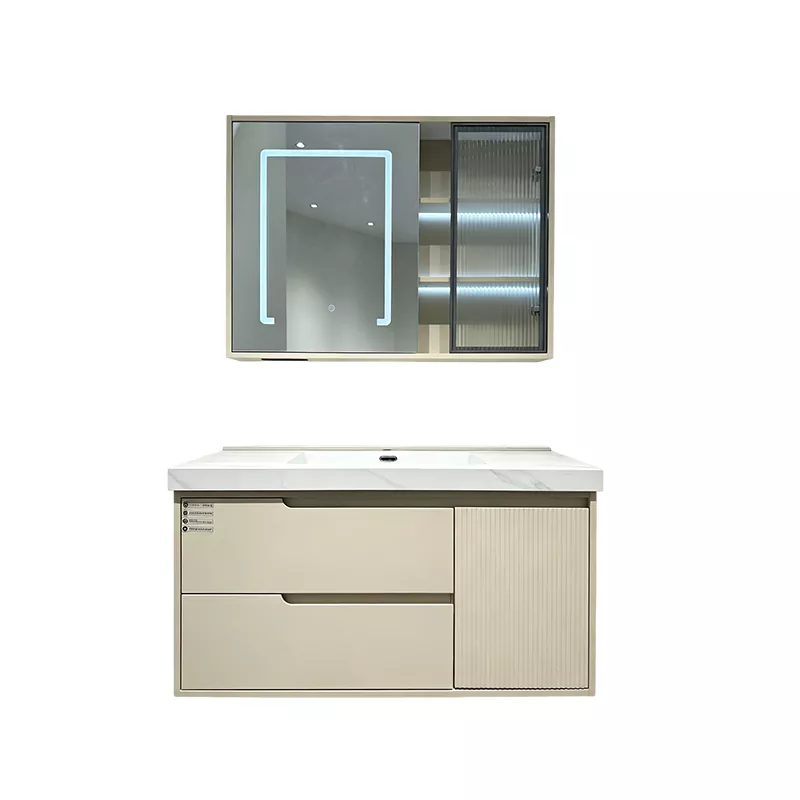 Wood-Grain PVC Bathroom Vanity